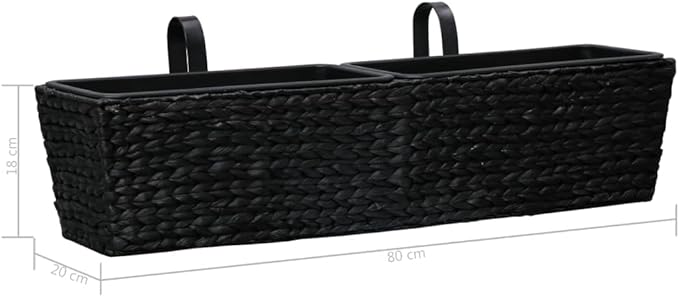Planter Set of 2 Black Water Hyacinth Steel Cage Welded Wire Garden Baskets for Potted Plants Galvanized Mesh for Patio Cages for Stones Landscape