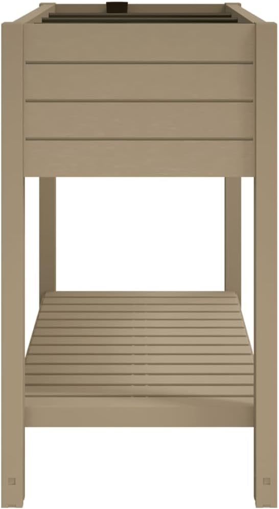 Garden Raised Bed Light Brown for Vegetables Herbs Planting Flower Gardening Outdoor - 43.3x17.7x31.1 Polypropylene