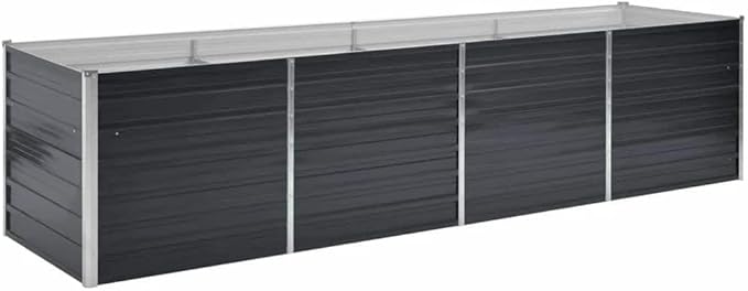 Galvanized Steel Raised Garden Bed 126 x 31.5 x 30.3 in Anthracite Large Outdoor Planter Box with Open Bottom for Balcony Patio &amp Yard Modern Rectangular Patio Planters
