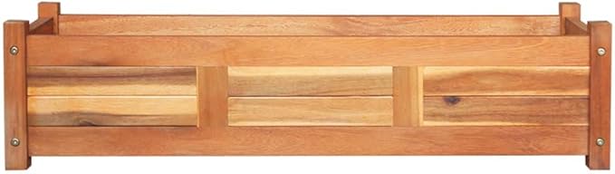 Acacia Wood Garden Raised Beds 2 pcs - 39.4 x 11.8 x 9.8 Outdoor Planter Box for Flowers Vegetables Herbs and Plant Gardening Beds