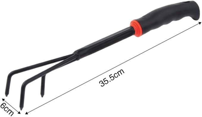 BESPORTBLE 6pcs Garden Tool Set Iron Wide Shovel Double-Sided Hoeing Rake Ergonomic Anti-Skid Plastic Handle for Home Balcony Gardening and Potted Plants Black Orange