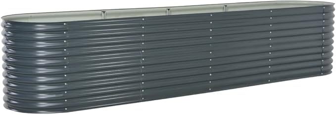 Garden Raised Bed PlanterGarden BedGalvanized Raised Garden BedPlanter Raised bedsGalvanized Planter157.5x31.5x31.9 Galvanized Steel Gray