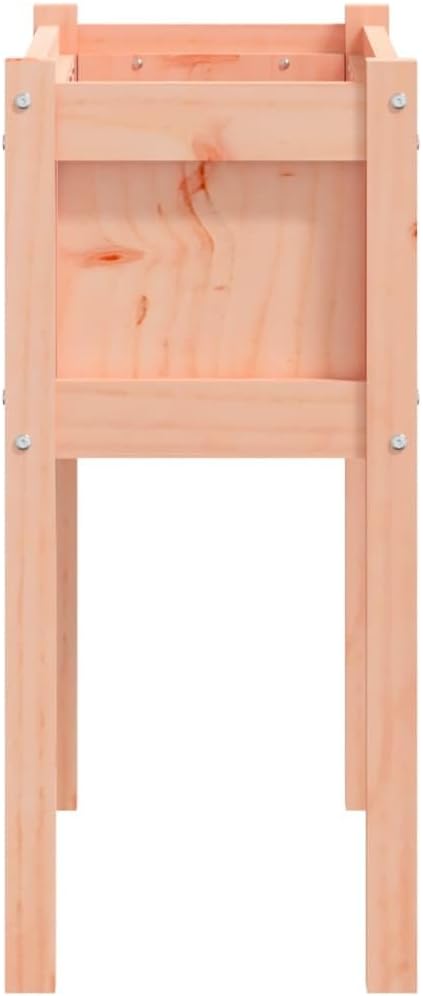 Garden Planter Set of 2 Natural Solid Douglas Fir Wood 27.6-inch Rectangular Raised Garden Bed for Outdoor Plants Patio Terrace