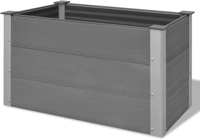 Garden Raised Bed WPC 39.4x19.7x21.3 Gray