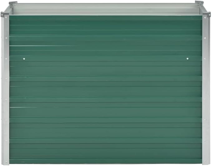 vidaXL Garden Raised Bed Galvanised Steel Rectangular Garden Planter for Flowers and Planters Bottomless Raised Flower Bed Weather-Resistant Green 39.4x15.7x31.3