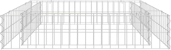 Gabion Raised Bed Silver Galvanized Steel 39.4x39.4x7.9 inch Square Planter for Outdoor Plants Durable Gardening Solution