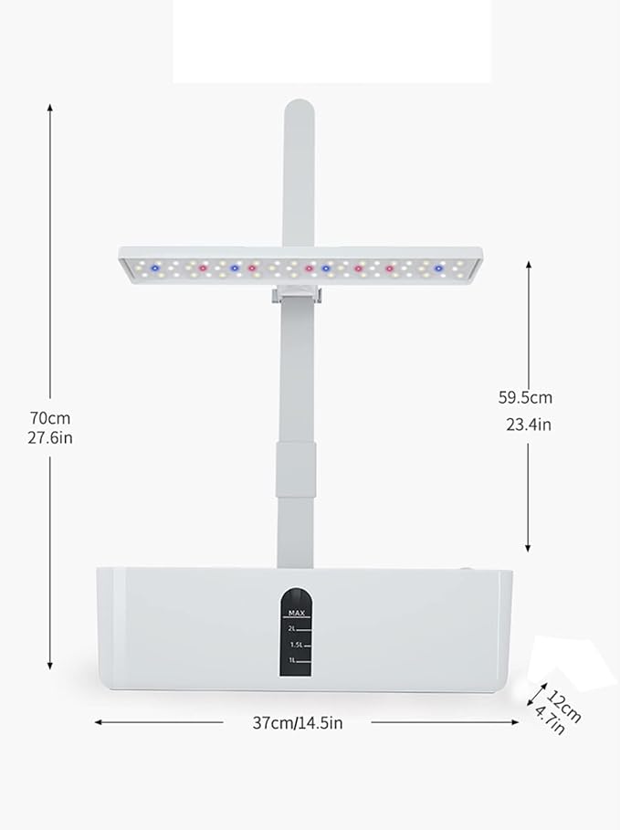 Mini Hydroponic Growing System Kit with 15W LED Light 9-Pod Indoor Garden Adjustable Height &amp Auto Water Pump