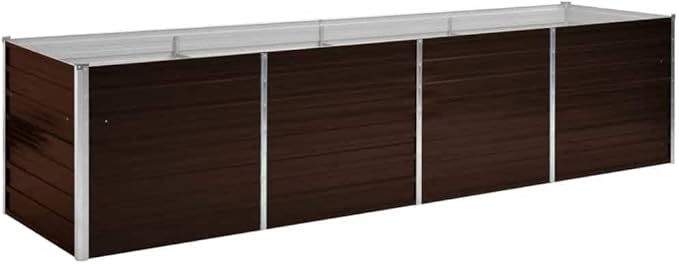 Garden Raised Bed Brown 126x31.5x30.3 Galvanized Steel Planter for Outdoor Use Large Vegetable and Flower Beds Elevated Garden Box for Balcony Patio or Backyard