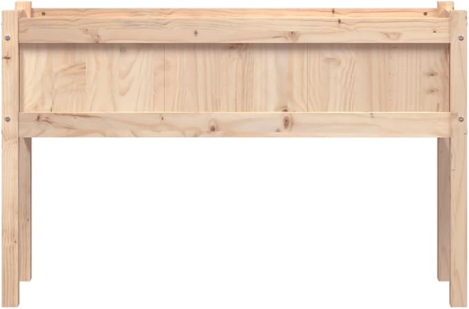 Garden Planter Natural Wood Solid Pine Wood Large Rectangular Raised Bed for Outdoor Plants Oiled Finish 43.3 x 27.6 Inch