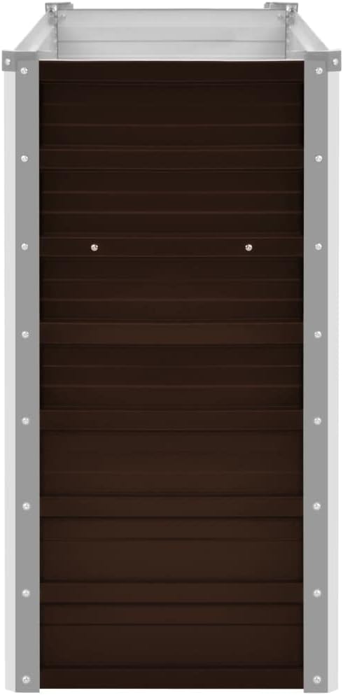Raised Garden Beds Outdoor Balcony Planter Boxes Garden Raised Bed Brown 63x15.7x30.3 Galvanized Steel Suitable for Garden Terrace and Balcony planters