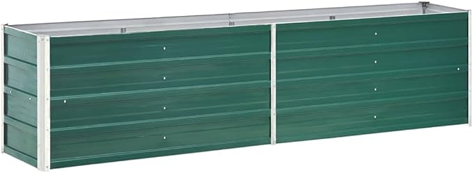 SKM Garden Raised Bed Galvanized Steel 94.5x15.7x17.7 Green (7.9 KG/17.38 LBS)