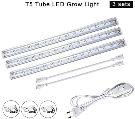 Fengyan Landscape lights LED Grow Light Full Spectrum Lamp 6W 12W 18W 24W 30W Led Grow Light 110V 220V T5 Tube LED Phyto Lamp for Plants Indoor Garden LED Street Lamp ( Emitting Color : 3 sets )