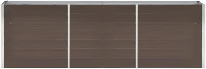 Outdoor Raised Garden Bed Deep Root Box Planter Galvanized Steel Planter Box for Planting Outdoor Plants Vegetables 94.5x15.7x30.3 Brown