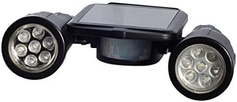 Solar Powered Security Twin Head Super Bright Spot Lights with Motion Detector by LEDUSA