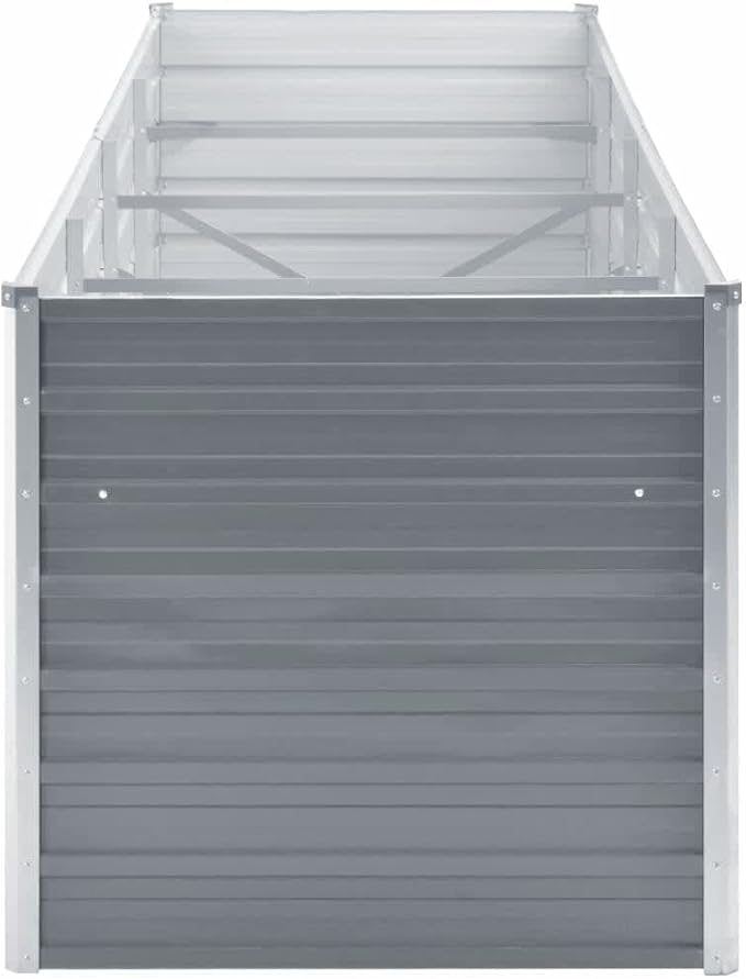 Garden Raised Bed Galvanized Steel 126x31.5x31.3 Gray