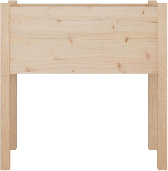 Garden Planter Natural Pine Solid Pine Wood Medium 27.6 Square Raised Garden Bed for Outdoor Plants Durable Rustic Planter Box