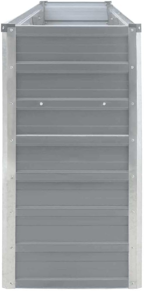 Large Rectangular Raised Garden Bed Grey Galvanized Steel Planter Box 126x15.7x30.3 inch Durable Outdoor Planters for Vegetables Flowers