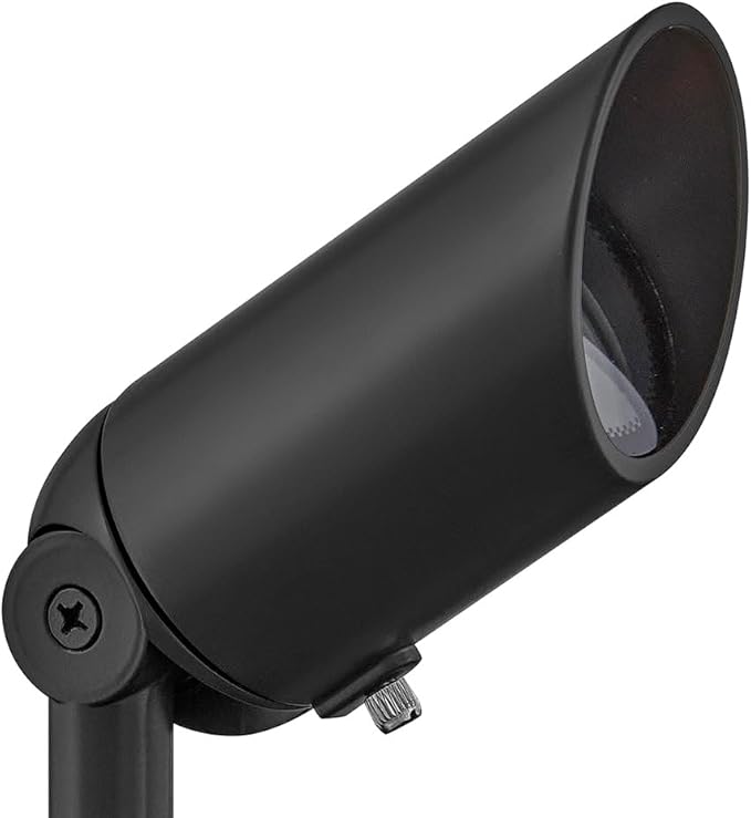 Hinkley Landscape Lighting 1536SK Accent Spot Light - Aluminum MR16 LED Bulb Required Safe for Wet Conditions Wiring Kit and Ground Spike Included - Satin Black Finish with Clear Lens