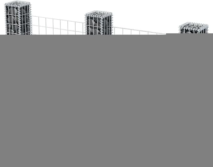 Gabion Basket U-Shape Galvanized Steel 94.5 x7.9x39.4 Gabion Raised Bed Gabion Cages Basket Steel Woven Gabion Net for Backyard Garden