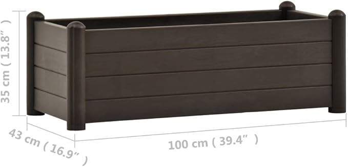 vidaXL Durable Raised Garden Bed - Mocha Polypropylene Planter - Large Capacity - Indoor/Outdoor - UV Weather and Frost - 21.1 Gallon