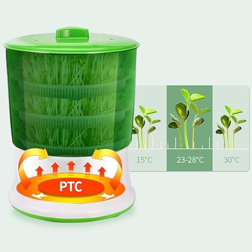 Large Capacity Bean Sprouts Machine 3-Tier PP Sprouter for Home Automatic Bean Seed Germination Healthy Cereal Sprouts Maker Perfect for Vegan &amp Healthy Diets
