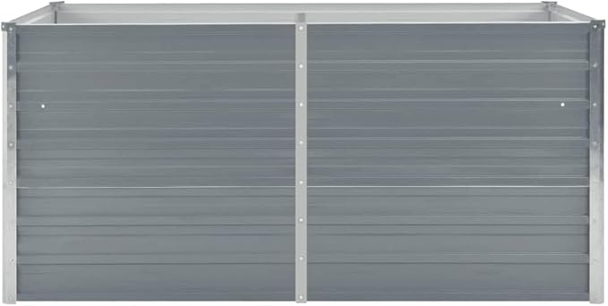 Grey Galvanized Raised Garden Bed 63 x 63 x 30.3 in Metal Raised Planter Box for Vegetables Flowers Herbs on Patio Lawn Balcony