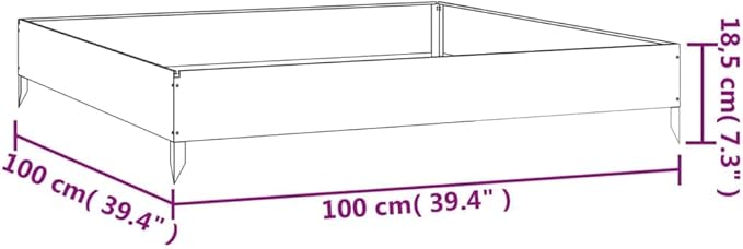 Garden Raised Bed 39.4x39.4x7.3 Corten Steel2.15 KG824513