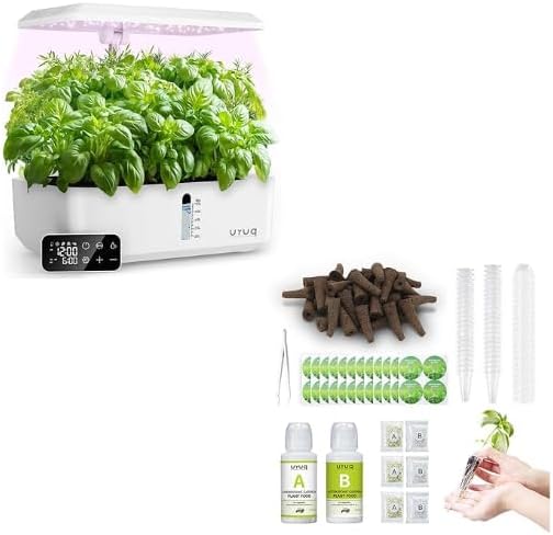 12 Pods Hydroponics Growing System Remote Control White &amp 188Pcs Hydroponic Pods Supplies