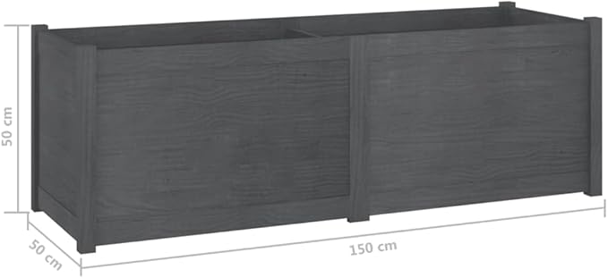 Wooden Raised Garden Bed Garden Planter Box Planter Raised Bed Wood Planter Box Grow Vegetable Flower Herb Gardening Gray 59.1x19.7x19.7 Solid Wood Pine