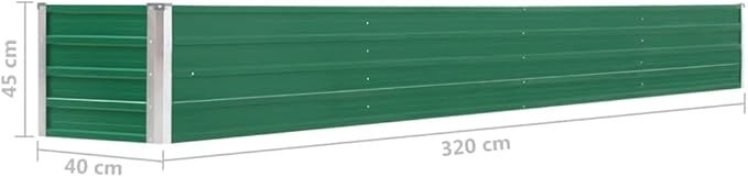 Garden Raised PlanterGarden BedGalvanized Raised Garden BedPlanter Raised bedsGalvanized PlanterBed Galvanized Steel 126x15.7x17.7 Green