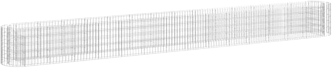 Gabion Raised Bed Galvanized Iron 212.6x19.7x19.7 Large Outdoor Planters Plant Pots Large Garden Pots Outdoor Planters for Porch for Gardening Plants Outdoor Porch