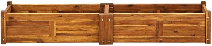Garden Raised Bed Solid Acacia Wood Garden Lawn Planter Plant Vegetable Growing Container Durable Outdoor Planter Box for Vegetables Flowers Herbs 59x11.8x9.8