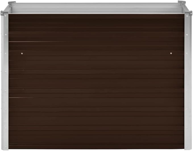 Galvanized Steel Garden Bed - 39.4x15.7x30.3 Metal Outdoor Planter Box for Planting Flowers Vegetables &amp Herbs in Your Garden - Large Tall Brown