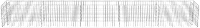 Gabion Planter - Galvanized Steel Metal Box for Outdoor Gardening Flower Plant and Vegetable Beds Large Tall 177.2x19.7x19.7
