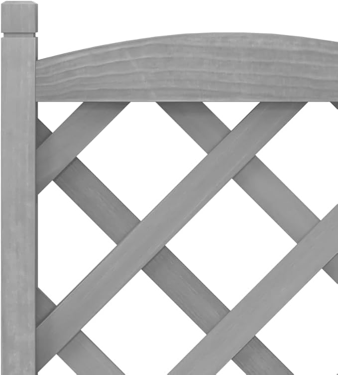 Gray Elevated Garden Bed Planter with Trellis 11.8x15.7x35.4 Solid Fir Wood Raised Box for Patio Balcony Outdoor Indoor Climbing Plants
