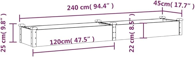 SKM Garden Raised Bed Grey Solid Fir Wood Non-Woven Fabric LargeGrey (Weight 16.98KG)
