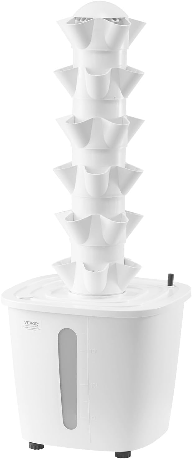 VEVOR Hydroponic Growing System 30 Pods Vertical 6 Tiers Hydroponic Tower Home Hydronic Garden with Water Pump &amp Timer Water Circulation Plants Germination Kit for Indoor Herbs Fruits &amp Veg