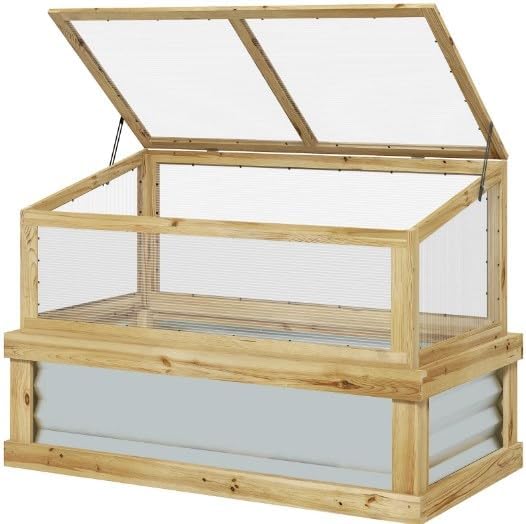 Raised Garden BedWooden Cold Frame Planter with Lean to GreenhouseRaised GFlower Bed Kit