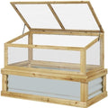 All-in-One Raised Garden Bed with Attached Greenhouse Wooden Cold Frame Planter Converts for 4-Season Growing Complete Flower &amp Vegetable Kit