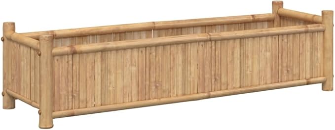 Planter Raised Garden Bed Planter Boxes Outdoor Garden Boxes Suitable for Backyard Restaurants Flowers Patios 39.4x11.8x9.8 Bamboo