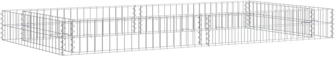 Gabion Raised Bed Silver Galvanized Steel Large Heavy Duty Rectangular Outdoor Planter for Garden Patio Yard Landscaping 78.7x39.4x7.9 Inches