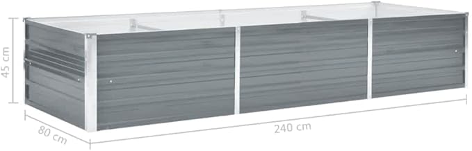 Garden Raised PlanterGarden BedGalvanized Raised Garden BedPlanter Raised bedsGalvanized PlanterBed Galvanized Steel 94.5x31.5x17.7 Gray