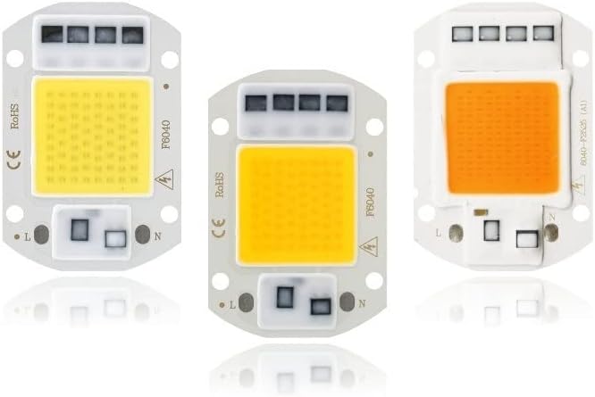 Pack of 10 LED COB Chip Grow Light AC110V 10W/20W/30W/50W Full Spectrum Indoor Plant Seedling Grow Lighting Household Bulbs(Cold White110V 10W)