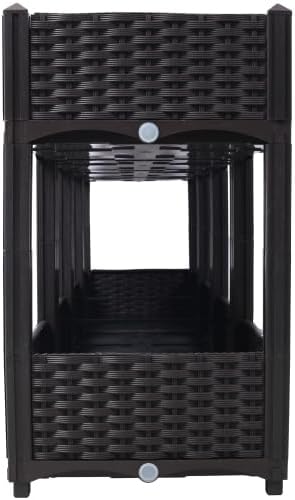LuckyNote】Planter Raised Beds - Elevated Planter Garden Box with Drainage Plug Raised Garden Beds for Vegetable/Flower/Herb Outdoor Standing Planter Beds Gardening Kit63x15.7x27.7 (Brown)