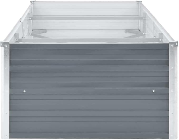Raised Garden Bed 94.5x31.5x17.7 in Galvanized Steel Outdoor Planter Box Large Rectangular Elevated Flower Bed Modern Grey for Patio Backyard