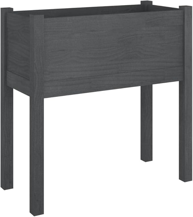 Wooden Garden Planter Box Raised Garden Bed with Legs Outdoor Wood Planter Box Stand Outdoor Wood Raised Garden Bed Gray 27.6x12.2x27.6-480