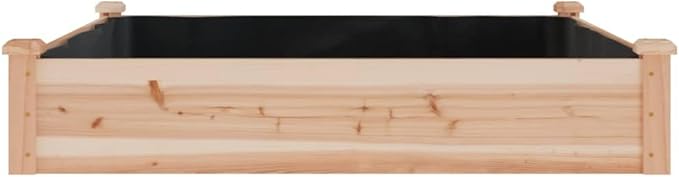 SKM Garden Raised Bed with Liner 120x120x25 cm Solid Wood Fir (Weight-9KG)