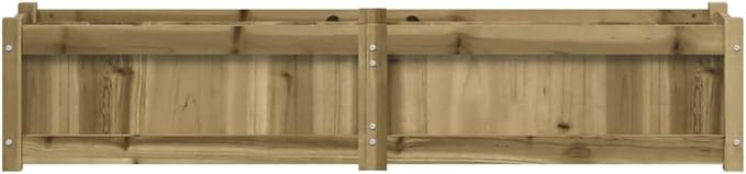 Rustic Pine Wood Garden Planter Treated Outdoor Raised Garden Bed 59.1 in Wide Rectangular Planter Box for Patio Balcony Herbs Flowers