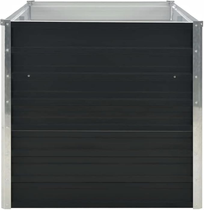 Raised Garden Bed Large Galvanized Steel Metal Box for Outdoor Flower Vegetable Plant - Anthracite 63x31.5x30.3 Planter for Gardening and Planting Beds