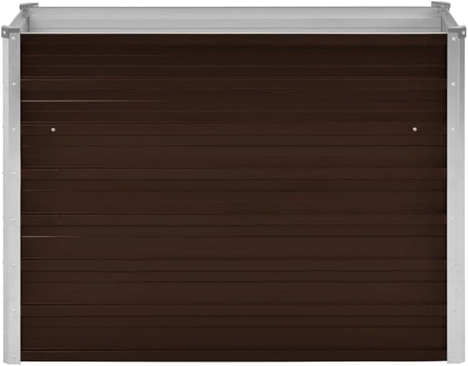Outdoor Raised Garden Bed Deep Root Box Planter Galvanized Steel Planter Box for Planting Outdoor Plants Vegetables Brown 39.4x15.7x30.3